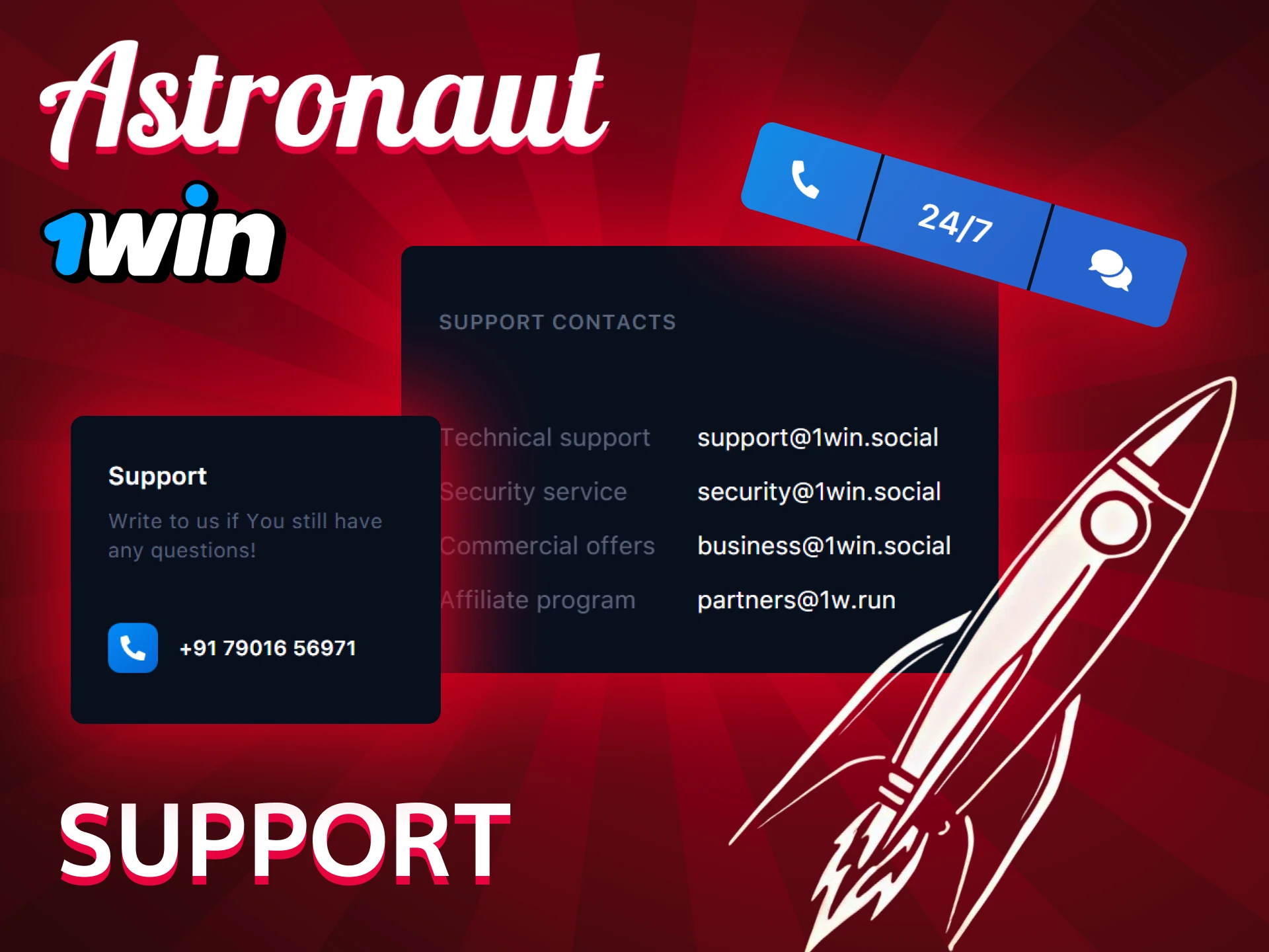 How to Contact 1win Support for Astronaut Players